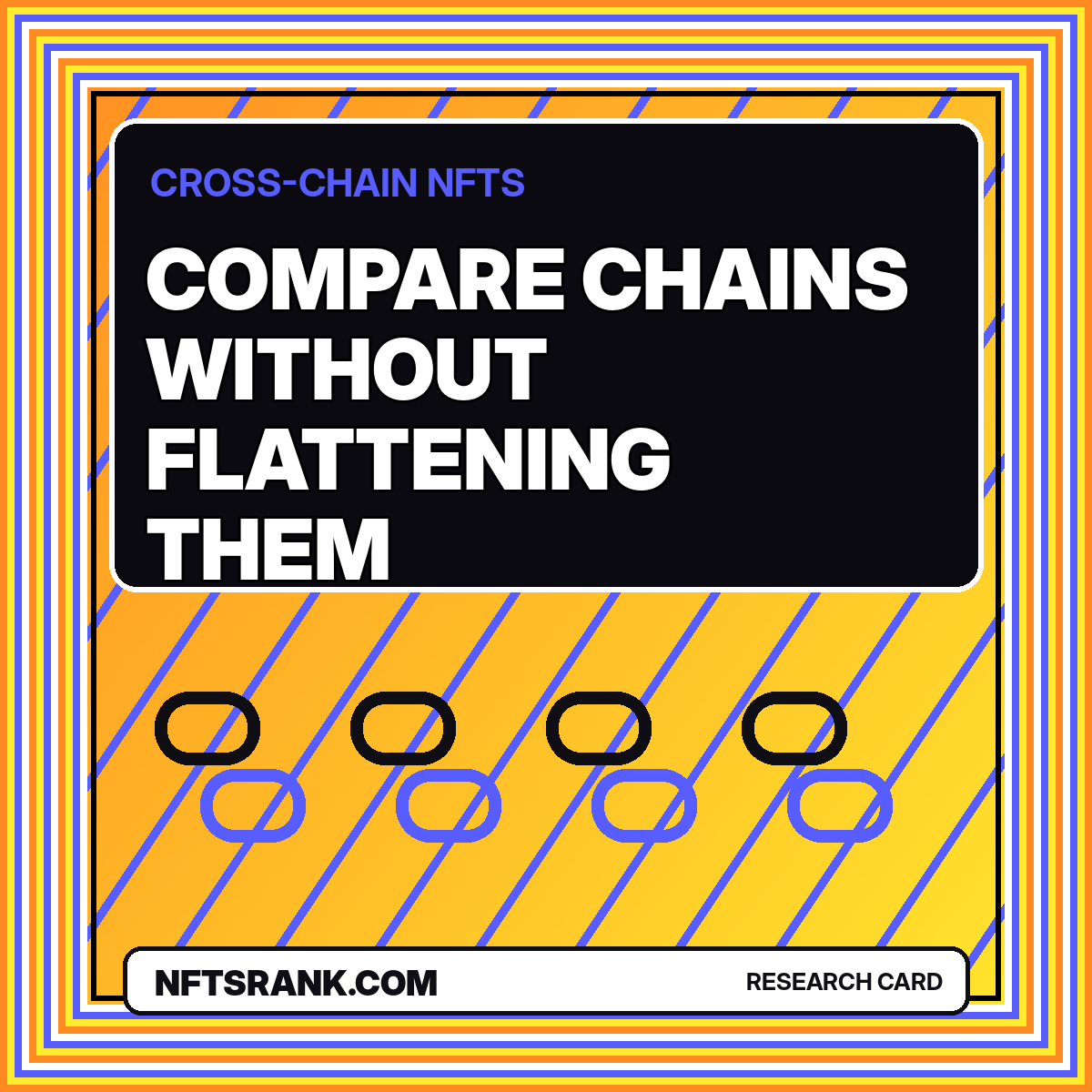 Neon linked chain illustration for comparing Ethereum and Solana NFT data